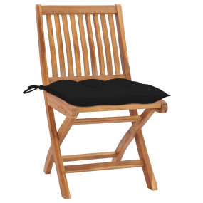 Patio Chair Set of 4 Teak Solid Teak wood Standard Fold...