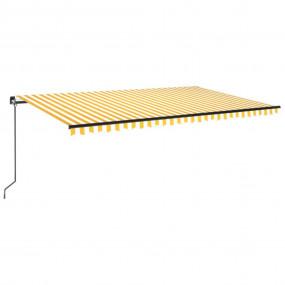 Retractable Awning Yellow Powder-coated aluminum 16.4 x...