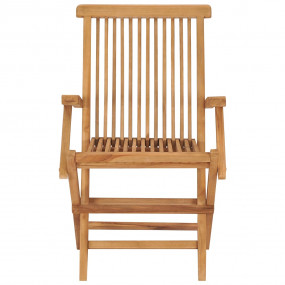 Garden Chair Set of 8 Grey Solid Teak Wood, 100% Polyes...