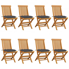 Garden Chair Set of 8 Anthracite cushions