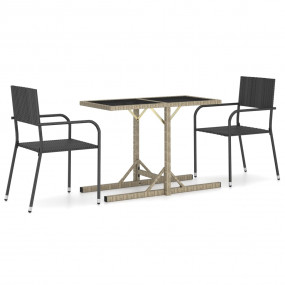 Dining Set Black chairs, Beige table