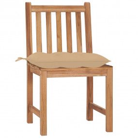 Patio Chair Set of 4 Warm Teak Solid Teak Wood Standard...