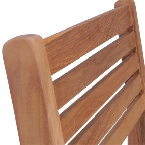 Stackable Chair Set of 6 Warm teak with grey cushions