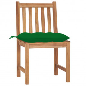 Patio Chair Set of 4 Teak wood color Solid Teak wood St...