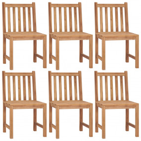 Patio Chair Set of 6 Teak wood Standard Durable Patio C...