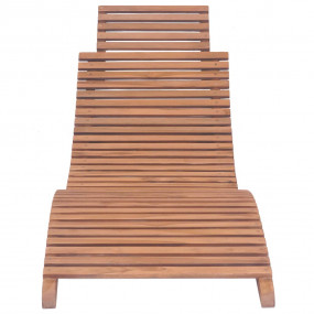 Sunlounger Set of 2 Warm Teak