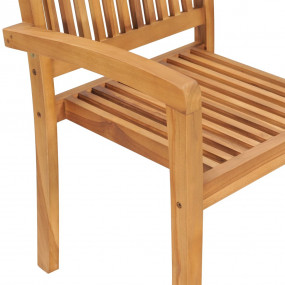 Garden Chair Set of 4 Teak Fine sanded teak hardwood St...