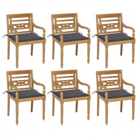 Batavia Chair Set of 6 Teak Solid teak wood, 100% polye...