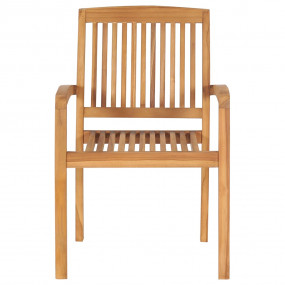 Garden Chair Set of 4 Solid Teak Wood Fine sanded teak ...
