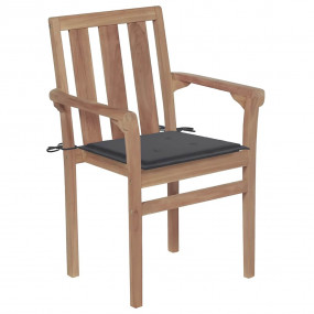 Stackable Chair Set of 4 Anthracite
