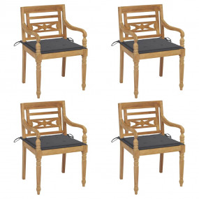 Batavia Chair Set of 4 Teak Solid Teak Wood Medium Dura...