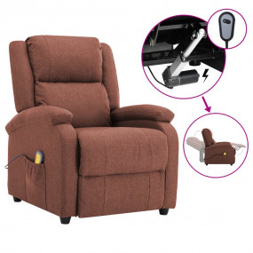 Electric Massage Chair Brown Fabric (100% polyester), W...