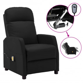 Massage Recliner Black Faux leather, plywood, iron