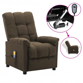 Massage Recliner Brown Fabric (100% polyester), plywood...