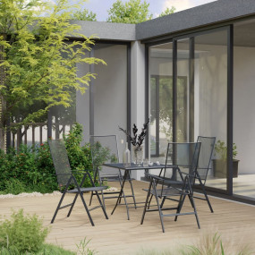Dining Set Anthracite Steel with e-coated and powder-co...