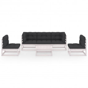 Garden Lounge Set White and Anthracite