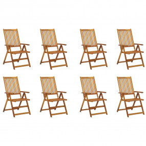 Garden Chair Set of 8 Natural wood