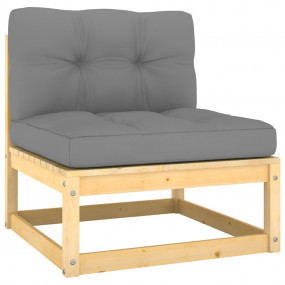 Garden Lounge Set Natural Wood Solid pinewood, 100% pol...
