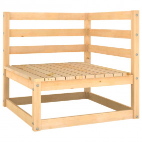Garden Lounge Set Natural Pine Solid pinewood Large Mod...
