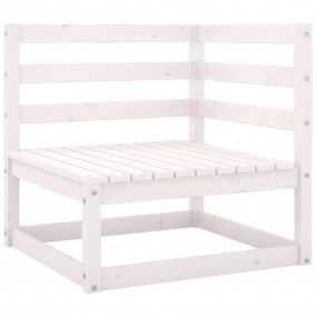 Garden Lounge Set White Solid Pinewood 8-piece set Modu...