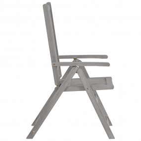 Garden Chair Set of 8 Grey Solid acacia wood Medium Fol...