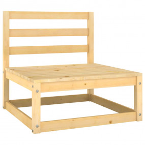 Garden Lounge Set Grey, Natural Wood Solid pinewood, 10...