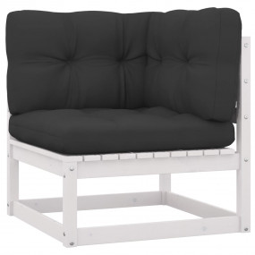 Garden Lounge Set White, Charcoal Solid pinewood, 100% ...