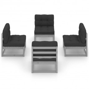 Patio Lounge Set Grey, Anthracite