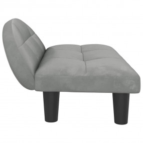 Dog Bed Light grey Velvet (100% polyester), solid pine ...
