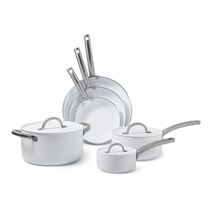 BLACK+DECKER BDK140W 9-Piece Ceramic White Aluminum Coo...