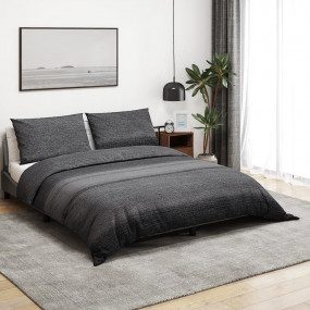 Duvet Cover Set Set of 2 Dark Grey 100% Cotton 88.6 x 8...