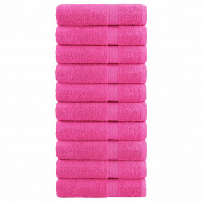 Hand Towel Set of 10 Pink 100% cotton 19.7 x 39.4 in Ha...