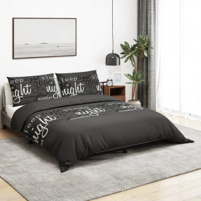 Duvet Cover Set Set of 2 Black 100% Cotton 78.7x78.7 in