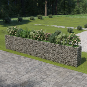 Gabion Raised Bed Silver Galvanized Steel Large