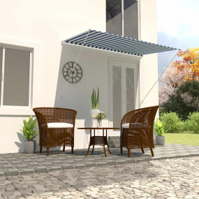 Awning Blue and White