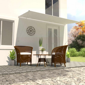Awning Cream Steel frame and 100% polyester fabric with...