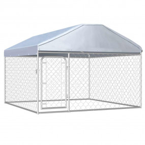 Dog Kennel Silver Galvanized Steel Large Durable Dog Ke...