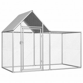Chicken Coop Silver Galvanized Steel Large Durable Chic...
