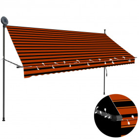 Retractable Awning Orange and Brown