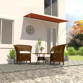 Awning Orange and brown Steel 118.1 x 59.1 in Retractab...