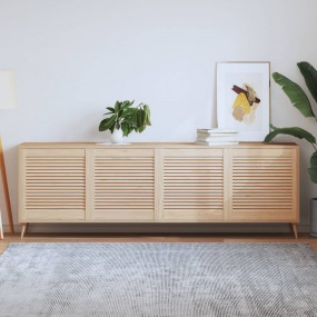 Cabinet Door Set of 4 Natural Wood Solid Pine Wood Medi...