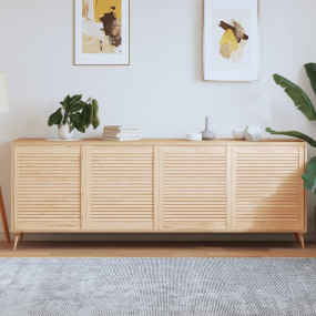 Cabinet Door Set of 4 Natural Wood Solid Pine Wood Medi...