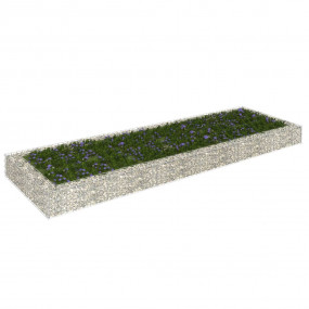 Gabion Raised Bed Silver Galvanized Steel Large Durable