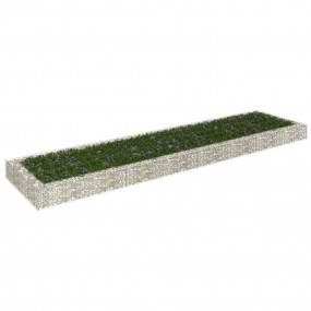 Gabion Raised Bed Silver Galvanized Steel Large