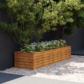 Garden Raised Bed Rusty Corten Steel Large Garden Raise...