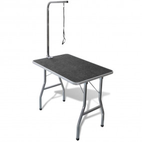 Dog Grooming Table Black Engineered wood with rubber su...
