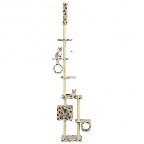 Cat Tree Beige with paw prints