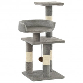 Cat Tree Grey Particle board, soft plush, sisal rope Me...