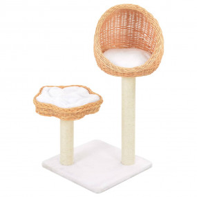 Cat Tree Natural Willow, Soft plush, Sisal rope Medium