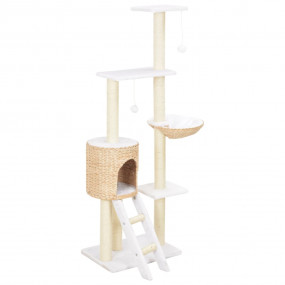 Cat Tree Natural Seagrass, Soft plush, Sisal rope Large...